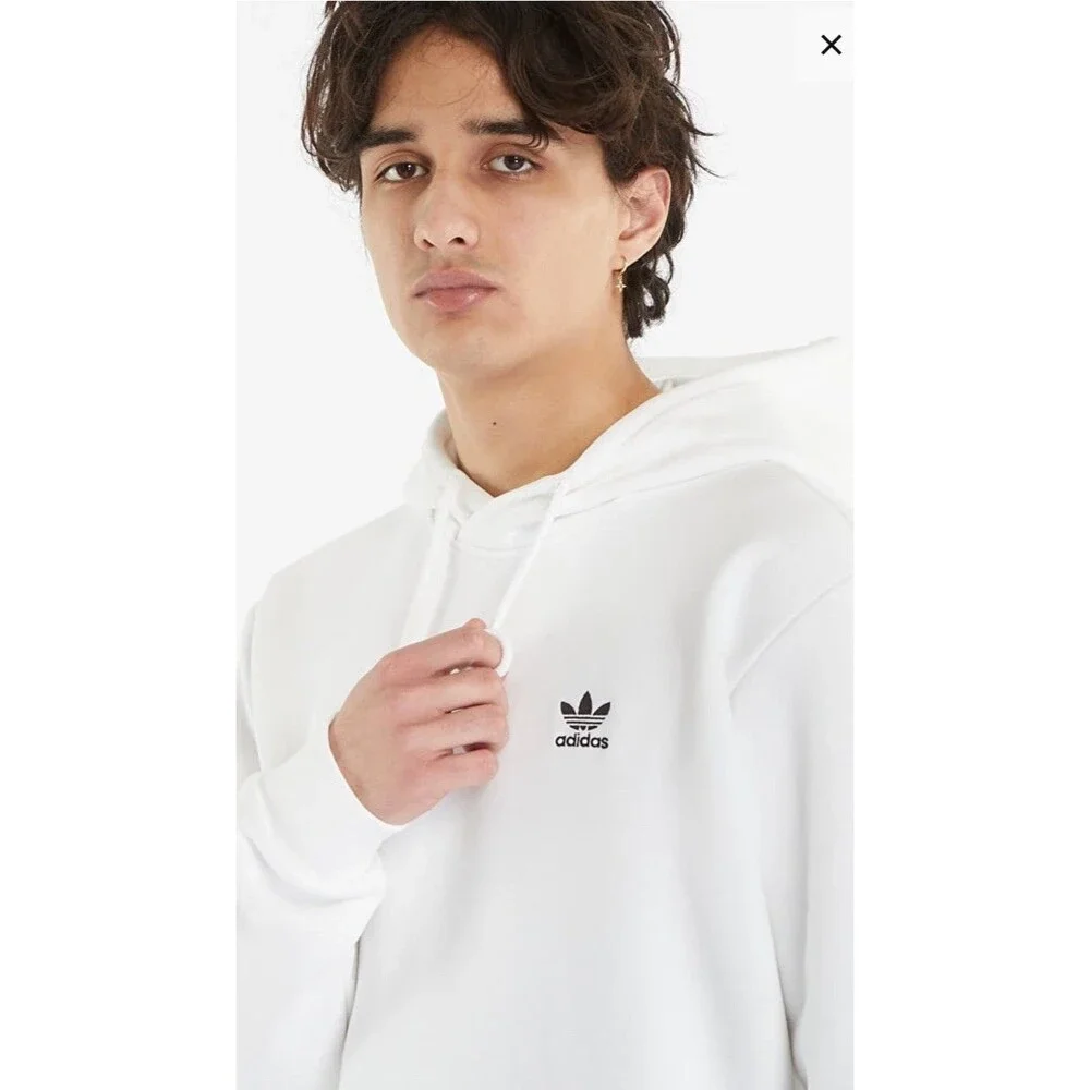 Adidas Men's Size XXL White Essential Hoody Sweatshirt Trefoil NEW